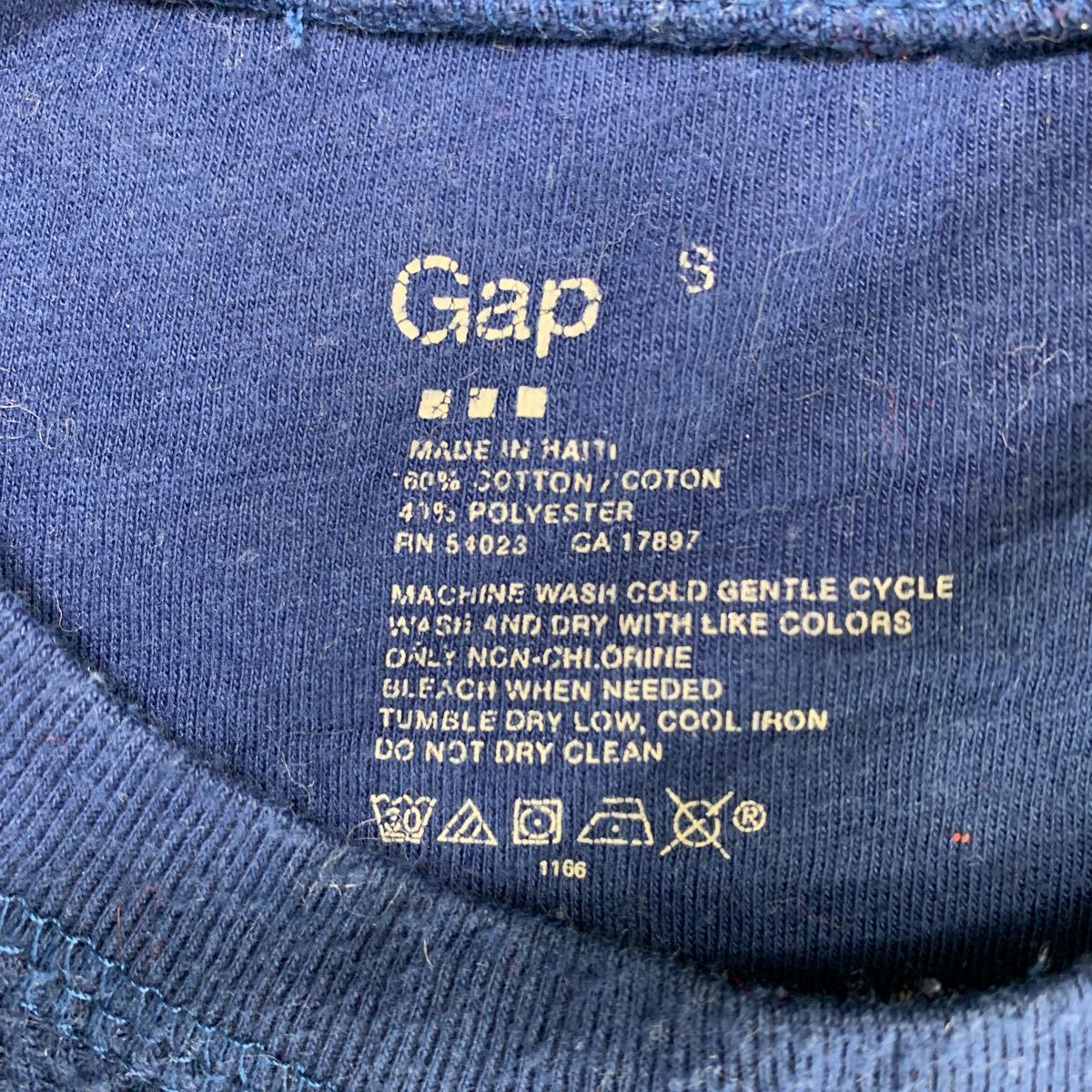 GAP 長袖Tシャツ Sサイズ ギャップ 長袖カットソー ロングスリーブTシャツ ネイビー 古着卸 アメリカ仕入 t2204-3289_画像7