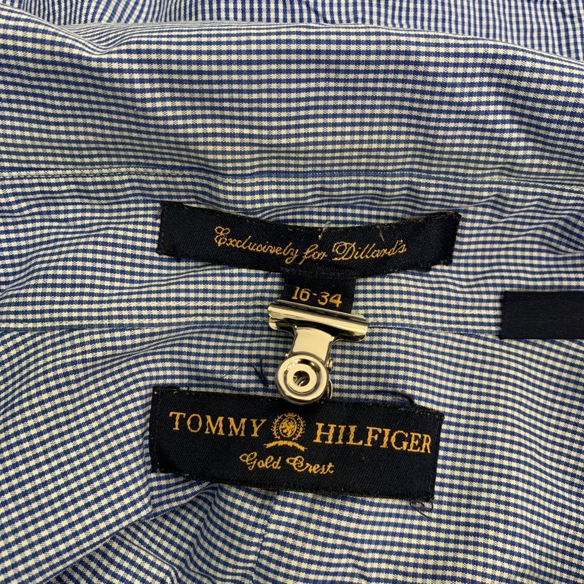 TOMMY HILFIGER 長袖 チェックシャツ Lサイズくらい トミーヒルフィガー ブルー 古着卸 アメリカ仕入 t2204-3078_画像8