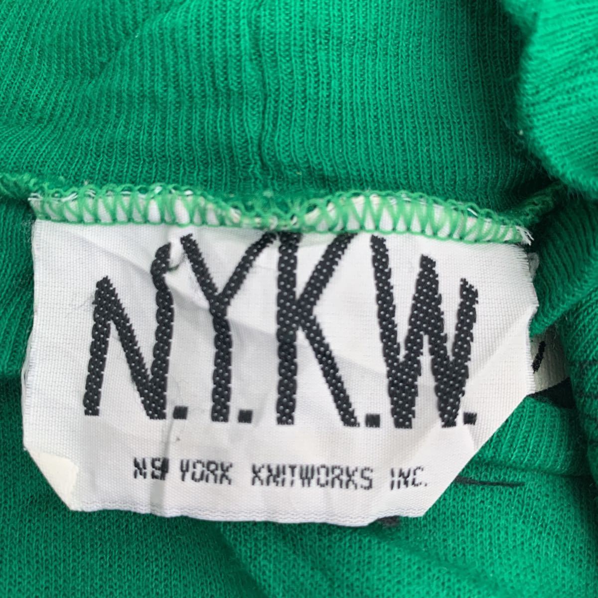 N.Y.K.W. sweat sweatshirt lady's S~M size about Christmas pattern green old clothes . America buying up t2203-3268