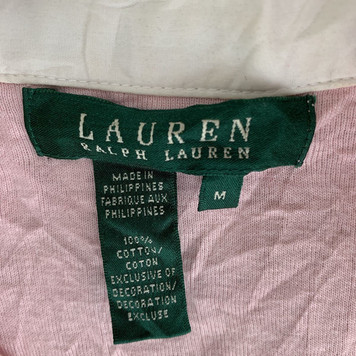 Ralph Lauren ロングTシャツ レディース Mサイズ ラルフローレン ピンク 古着卸 アメリカ仕入 t2203-3370_画像7