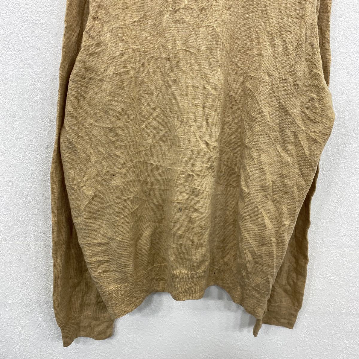 J.CREW Vネックニット XL ベージュ J.クルー 無地 シンプル ニットセーター 薄手 古着卸 アメリカ仕入 t2202-4171_画像9