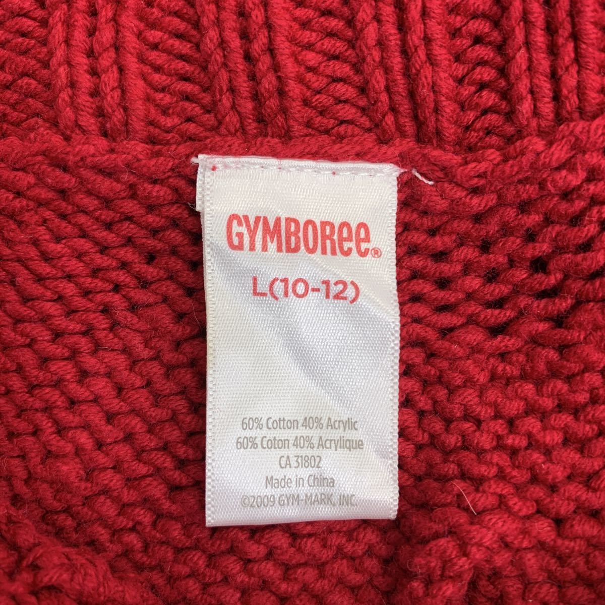 GYMAOREE ニットカーディガン キッズ Lサイズ ポンチョ レッド 古着卸 アメリカ仕入 t2202-3028_画像8