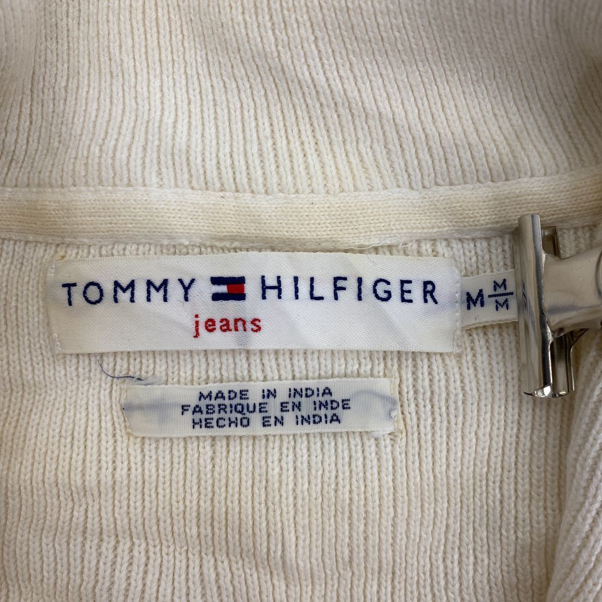 TOMMY HILFIGER ジップアップ ニット レディース M ホワイト トミーヒルフィガー ニットジャケット 古着卸 アメリカ仕入 t2202-4130_画像9