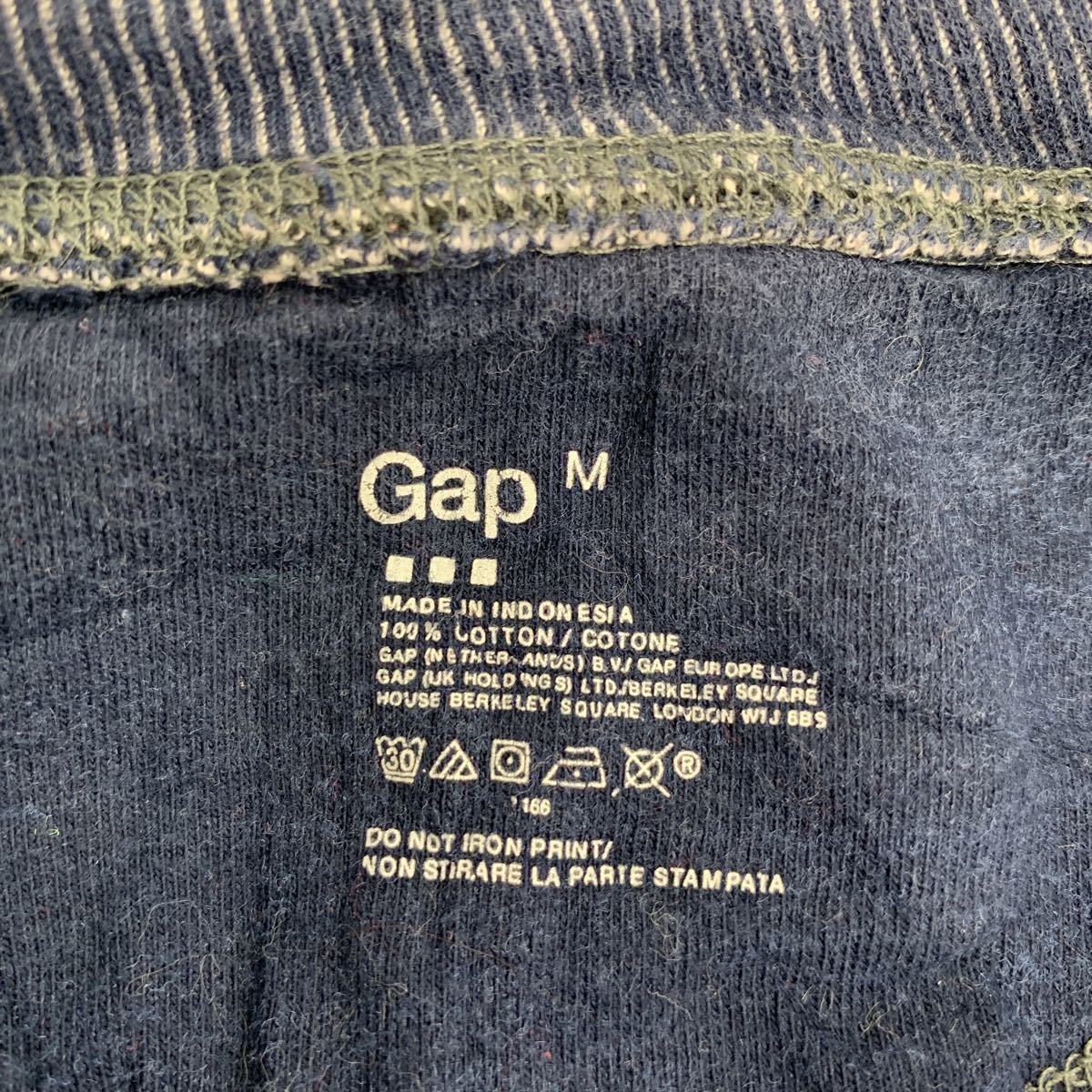 Gap ハーフボタン ロングTシャツ Mサイズ ギャップ ネイビー 古着卸 アメリカ仕入 t2202-4225_画像7