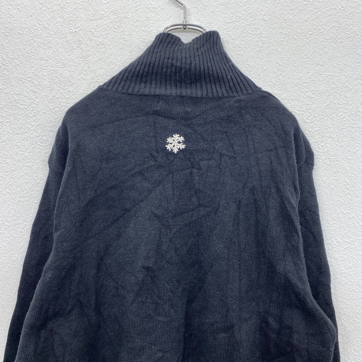 WOOLRICH Zip up sweater lady's XL black Woolrich snow ... snowman old clothes . America buying up t2202-4060