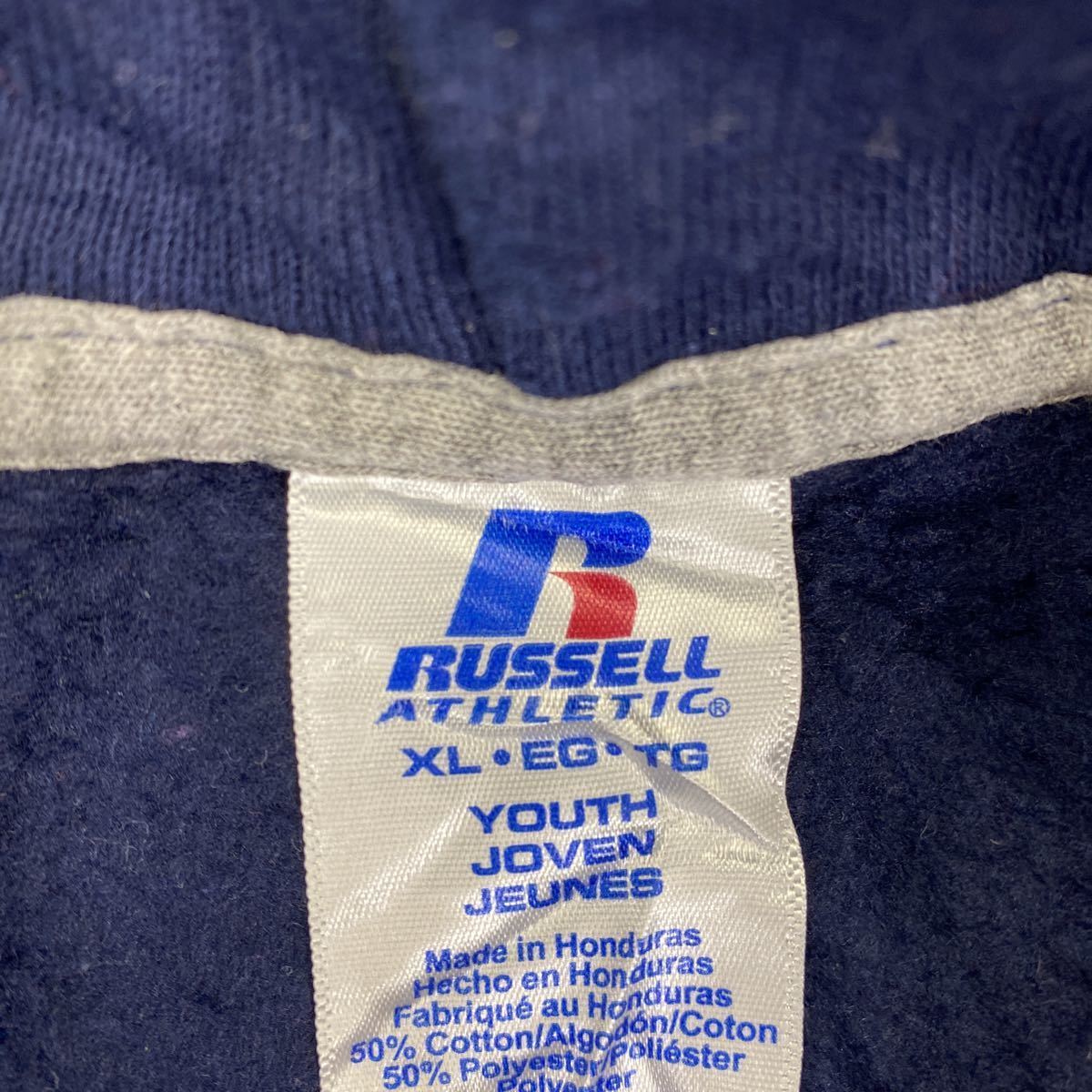 RUSSEL sweat Parker Kids XL navy blue russell pull over Parker print f-ti soccer old clothes . America buying up t2202-3221