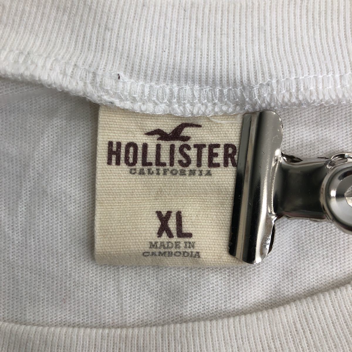 HOLLISTER 半袖 プリントTシャツ XLサイズ ホワイト 古着卸 アメリカ仕入 t2206-3934_画像6
