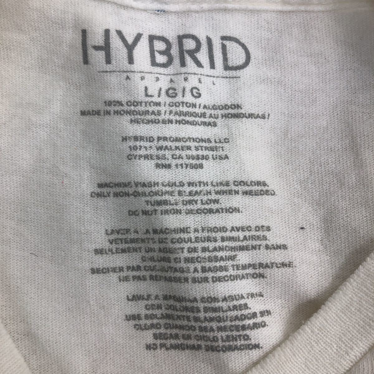 HYBRID 半袖 プリントTシャツ Lサイズ ハイブリッド ホワイト 古着卸 アメリカ仕入 t2206-3919_画像9