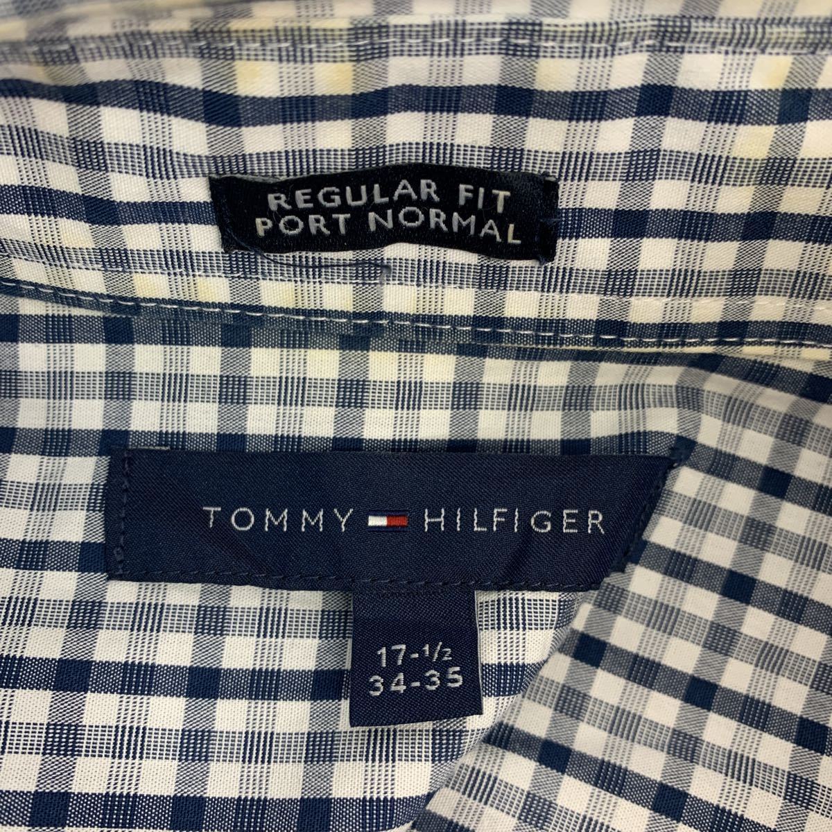TOMMY HILFIGER 長袖チェックシャツ XLサイズ トミーヒルフィガー ビックサイズ ネイビー 古着卸 アメリカ仕入 t2109-4650_画像8