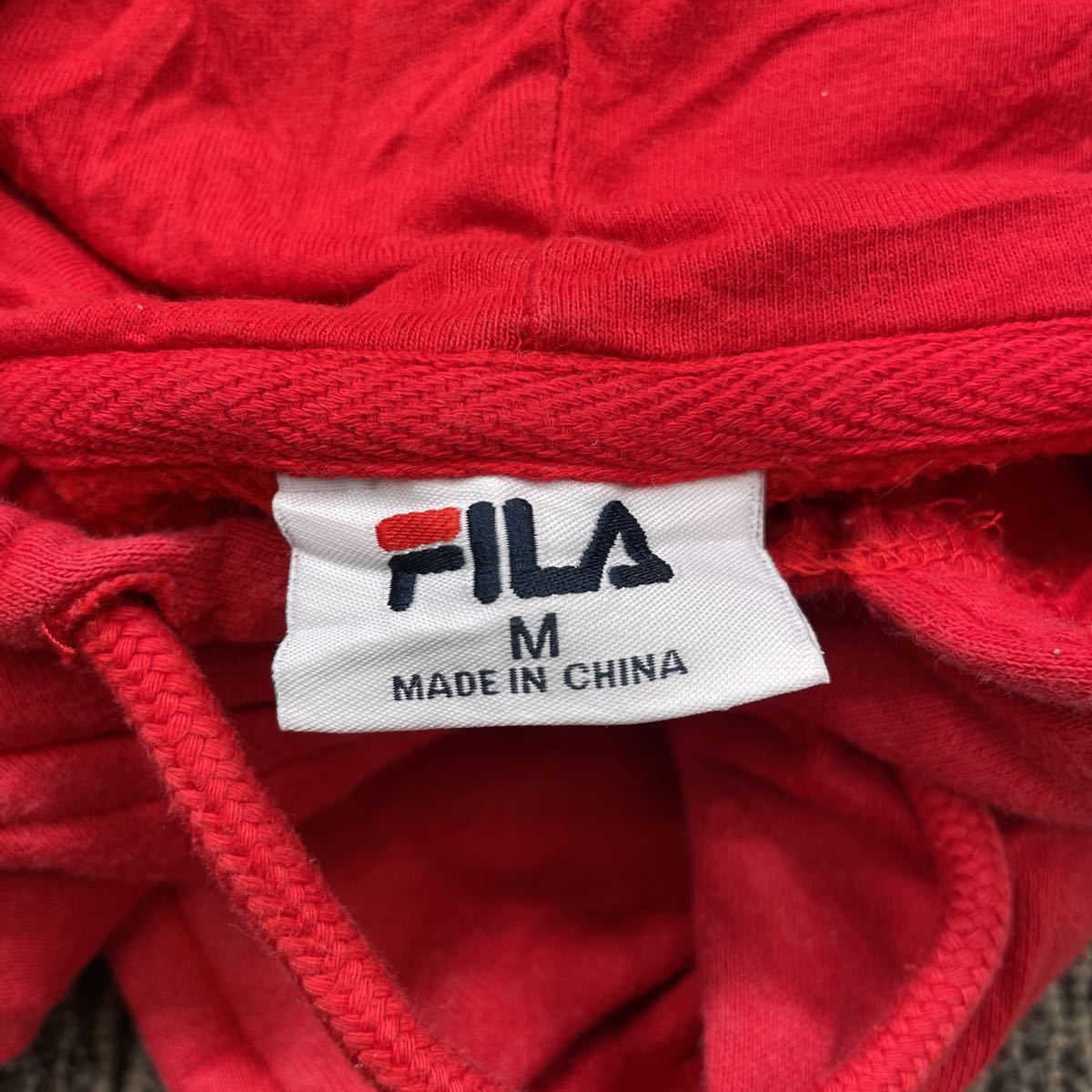 FILA スウェットパーカー Mサイズ フィラ 赤 レッド 古着卸 アメリカ仕入 t2107-3842_画像8