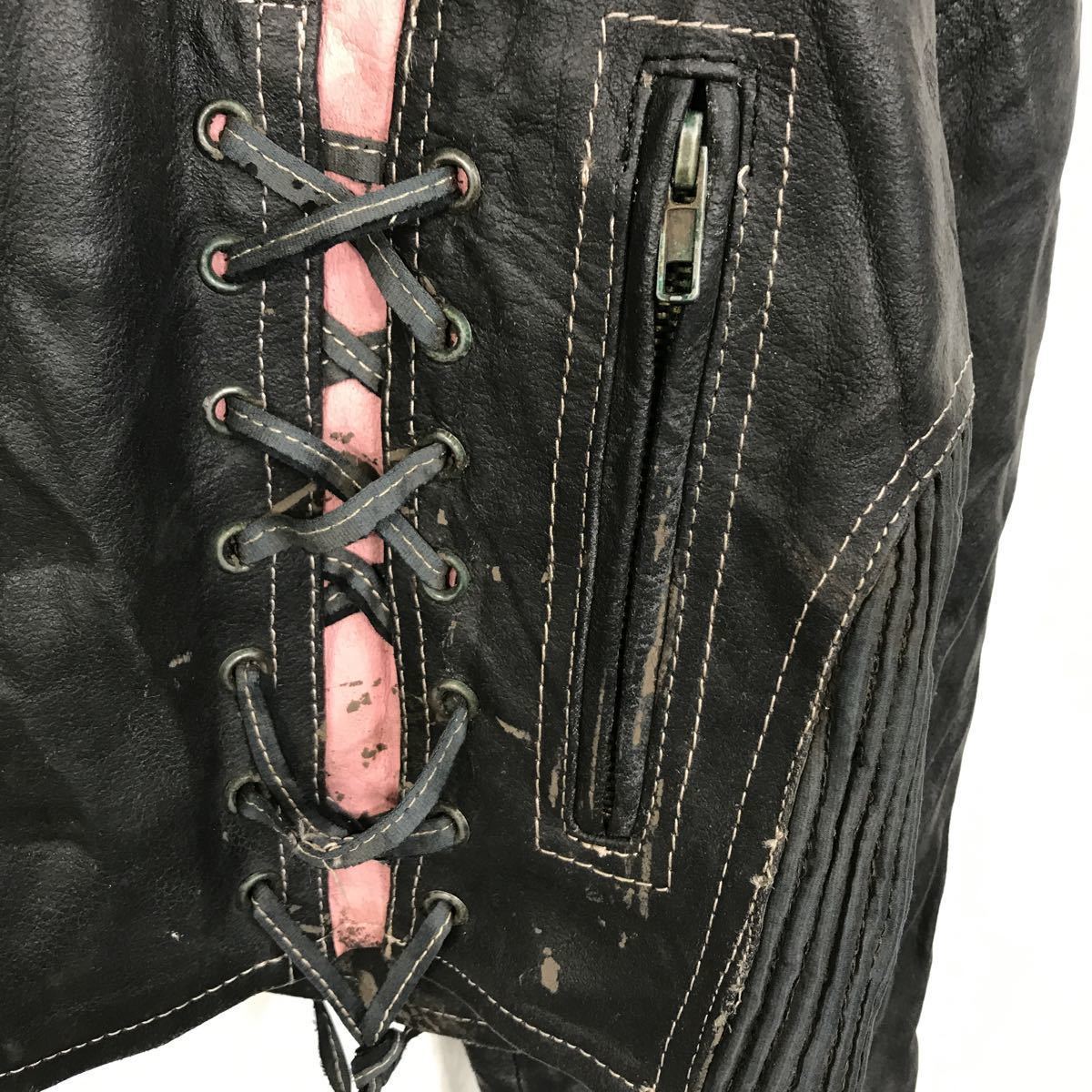 ROCKIN LEATHER シングルライダースジャケット レディース4XLサイズ～ サイズ表記4XL レザージャケット 古着卸 アメリカ仕入 t2012-4286_画像5