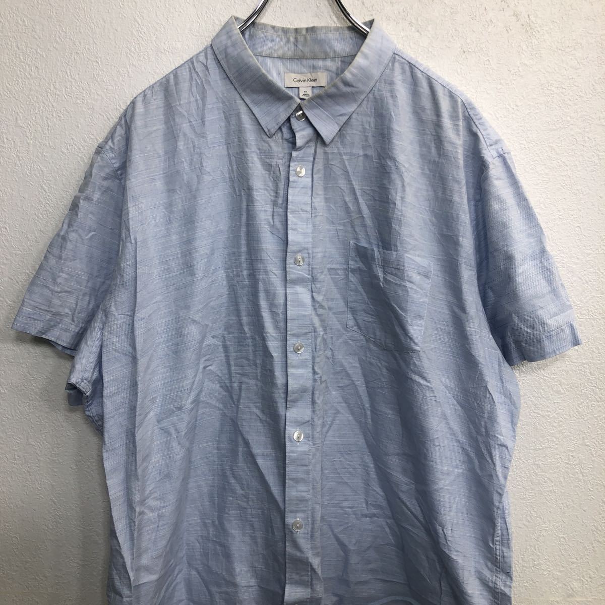 Calvin Klein 半袖シャツ XXLサイズ カルバンクライン ビックサイズ ライトブルー 古着卸 アメリカ仕入 t2206-4305_画像2