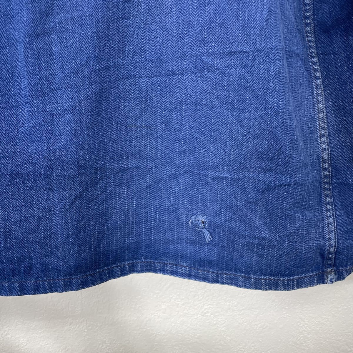 ユーロ 50s HBT ワークジャケット サイズ54 フレンチワーク 青 ブルー 古着卸 アメリカ仕入 t2108-3955_画像9
