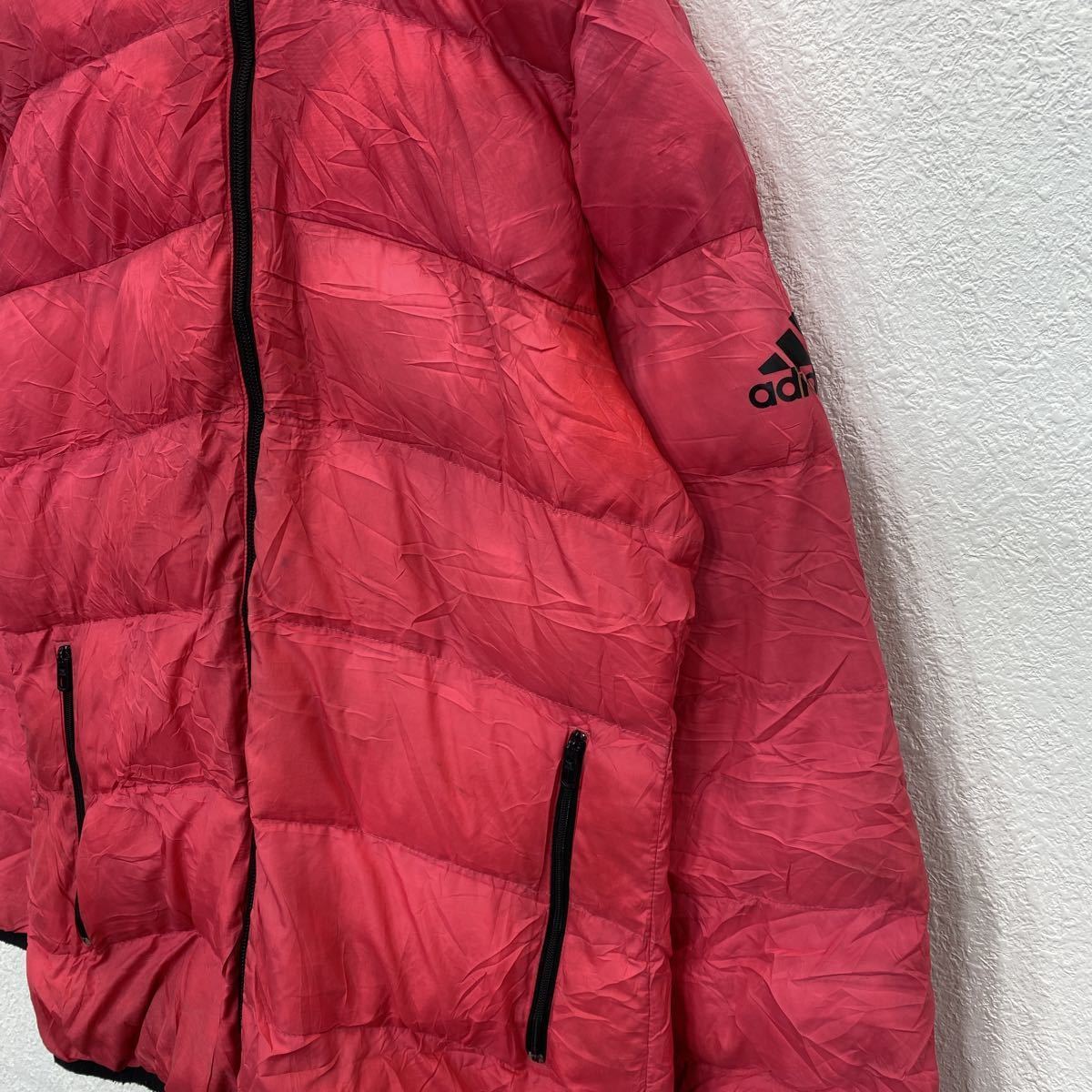 adidas down jacket Kids M pink Adidas Zip up Logo one Point f-ti old clothes . America buying up t2201-3105