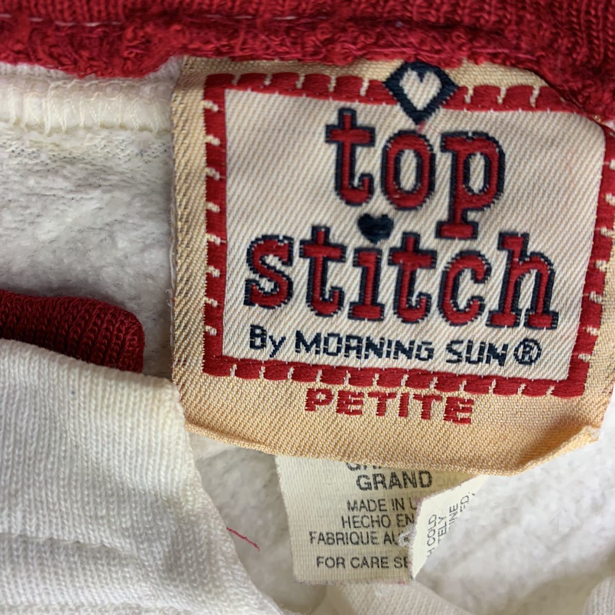 topstitch 刺繍スウェット ジャケット レディース Lサイズ USA製 ホワイト 古着卸 アメリカ仕入 t2201-4505_画像8