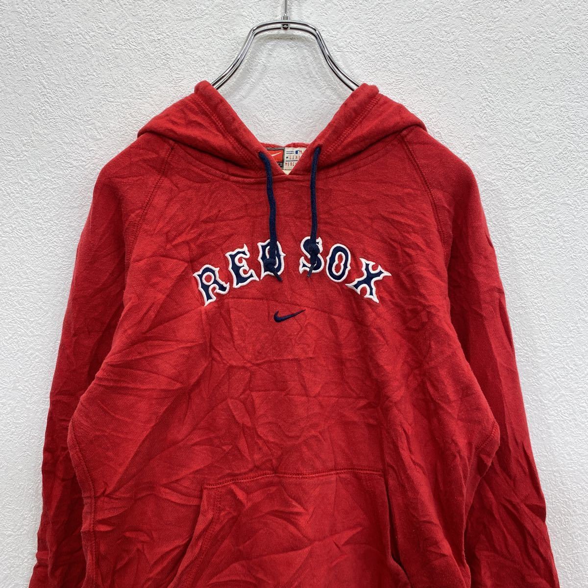 NIKE スウェットパーカー キッズ S レッド ナイキ スポーツ プルオーバーパーカー REDSOX ベースボール 古着卸 アメリカ仕入 t2201-4272_画像2