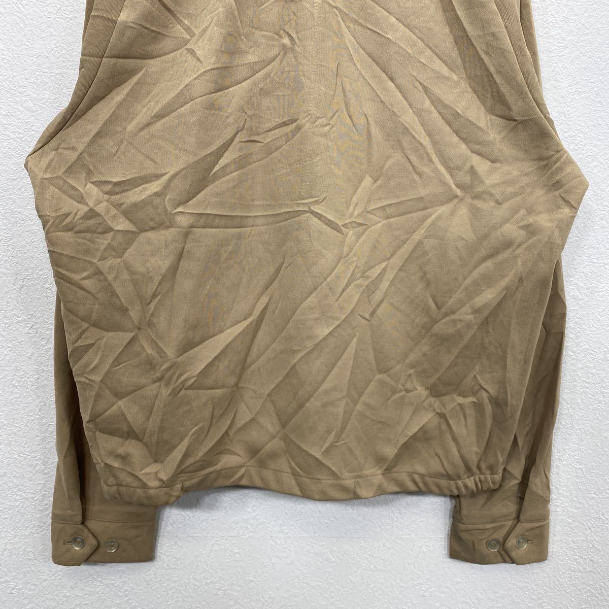 ジップアップジャケット レディース M ベージュ 無地 シンプル 襟付き 薄手 古着卸 アメリカ仕入 t2201-3547_画像8