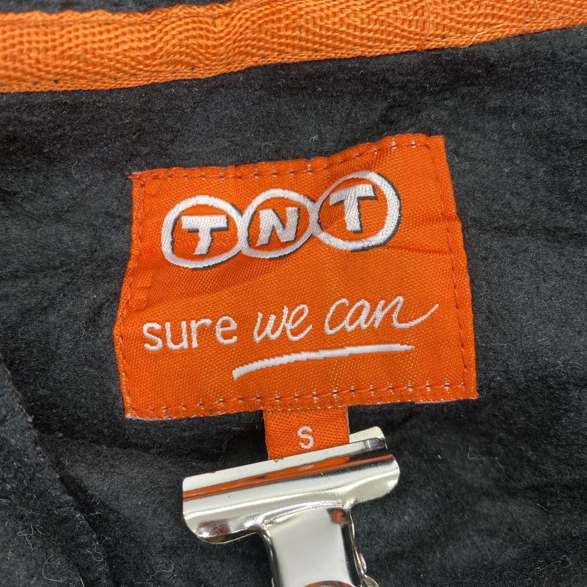 TNT フリースジャケット S ブラック オレンジ ハーフジップ アウトドア スポーツ 裏起毛 古着卸 アメリカ仕入 t2201-3721_画像9