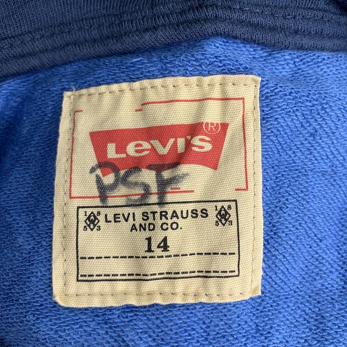 Levi's プリントパーカー キッズ XL ブルー リーバイス スウェット トレーナー フーディー ロゴ 古着卸 アメリカ仕入 t2112-3192_画像9