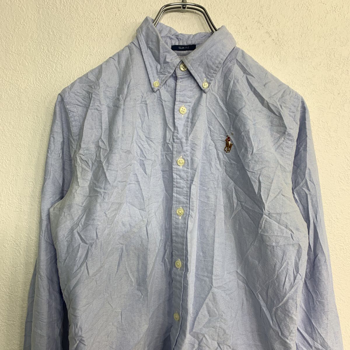 Ralph Lauren long sleeve check shirt S size Ralph Lauren blue old clothes . America buying up t2111-3573