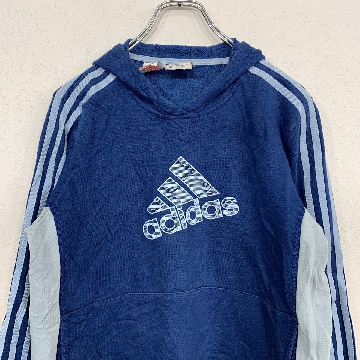 adidas sweat Parker Kids 160 blue Adidas sport Logo old clothes . America buying up t2111-4760