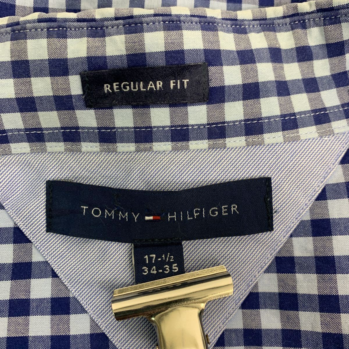 TOMMY HILFIGER 長袖 チェックシャツ XLサイズ トミーヒルフィガー ネイビー 古着卸 アメリカ仕入 t2110-3154_画像7