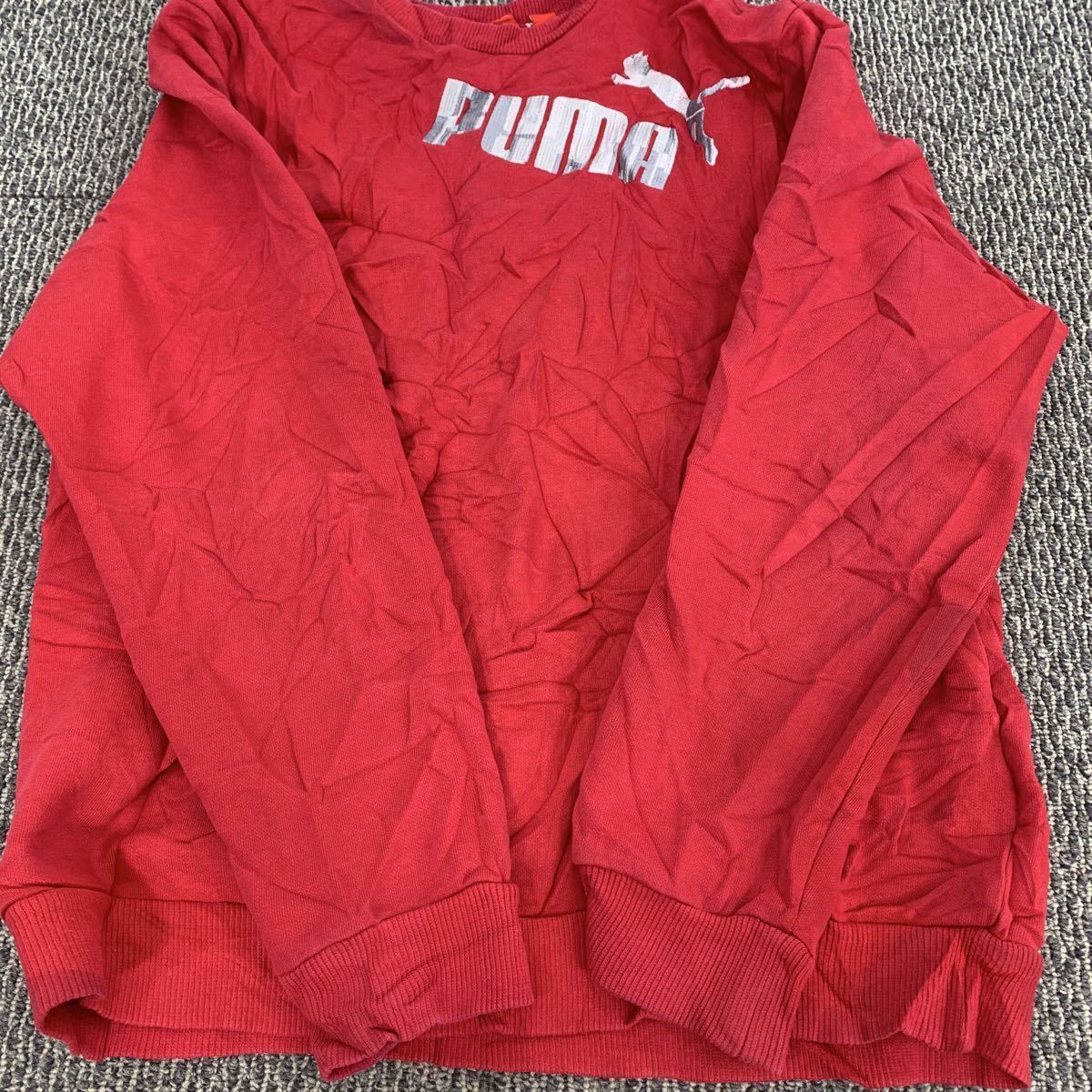 PUMA sweat sweatshirt Kids L 152cm red Puma Logo sport old clothes . America buying up t2110-3644