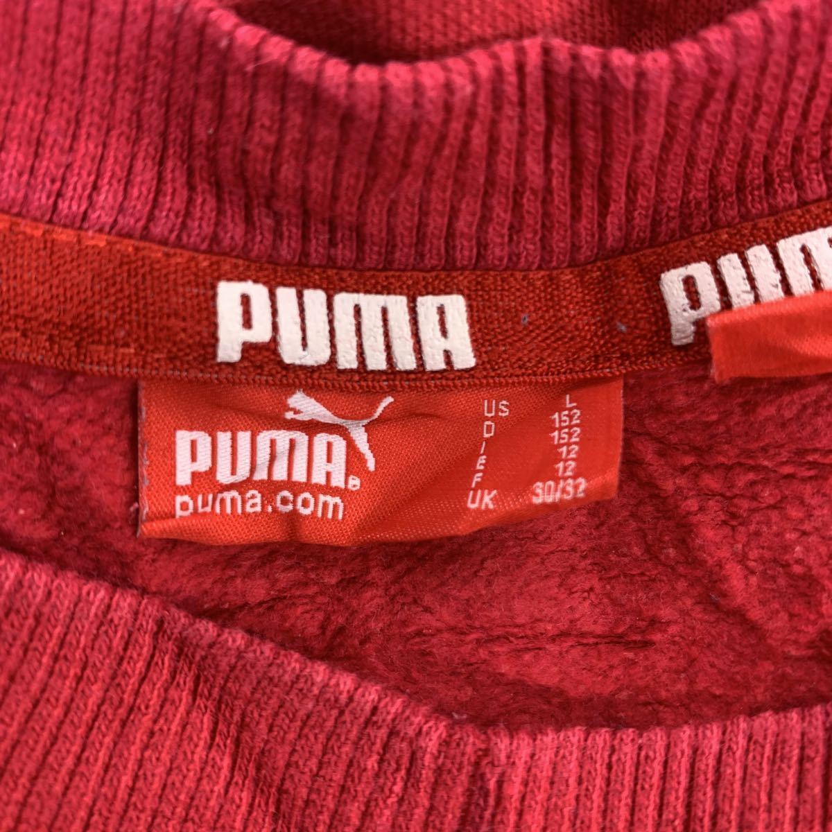 PUMA sweat sweatshirt Kids L 152cm red Puma Logo sport old clothes . America buying up t2110-3644