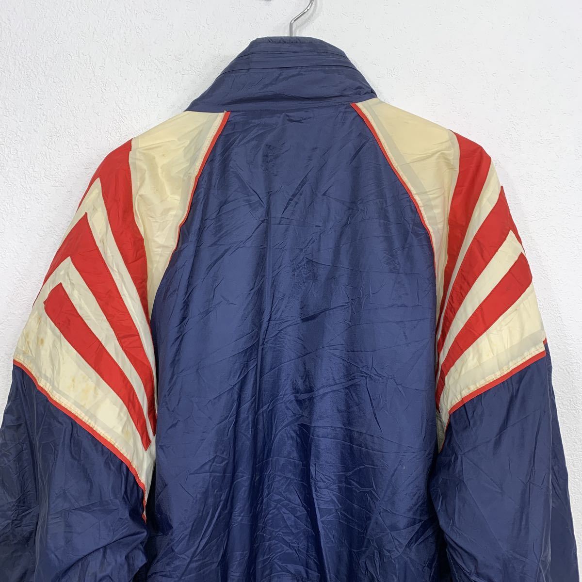 adidas ナイロンジャケット L ネイビー レッド 80s アディダス オリジナルス 古着卸 アメリカ仕入 t2110-4905_画像5