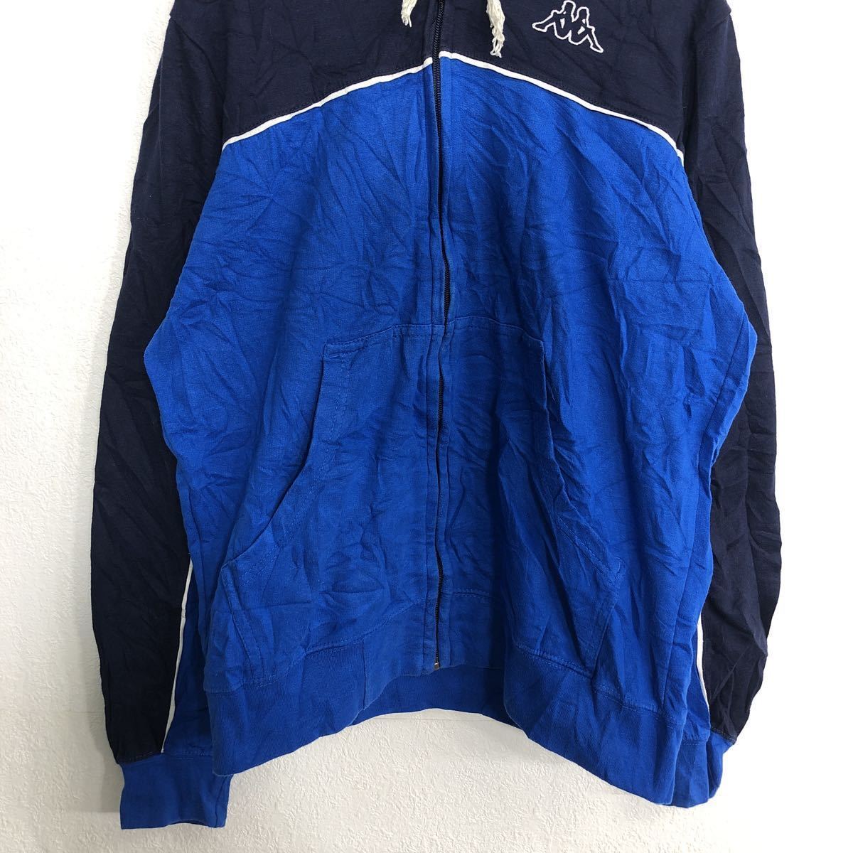 Kappa Zip up Parker Kids M navy blue Kappa Logo sport f-ti old clothes . America buying up t2110-4032