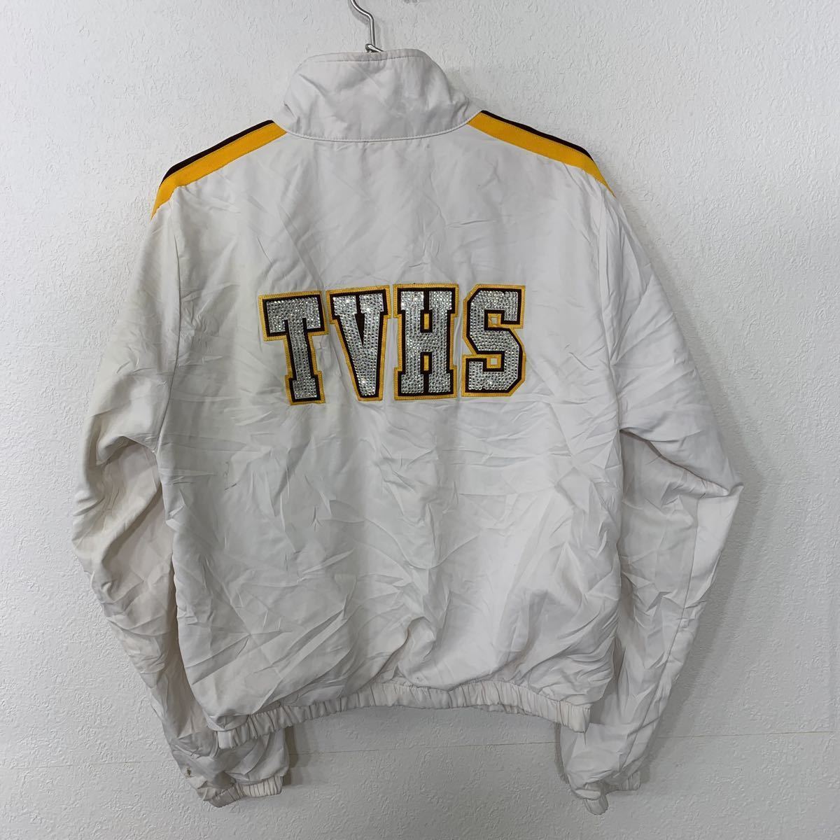 VARSITY フルジップジャケット レディース Mサイズ ホワイト ジャケット バックロゴ 古着卸 アメリカ仕入 t2110-3322_画像5