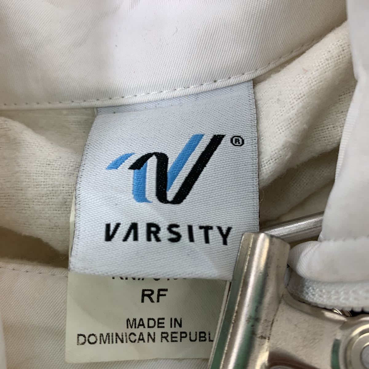 VARSITY フルジップジャケット レディース Mサイズ ホワイト ジャケット バックロゴ 古着卸 アメリカ仕入 t2110-3322_画像9