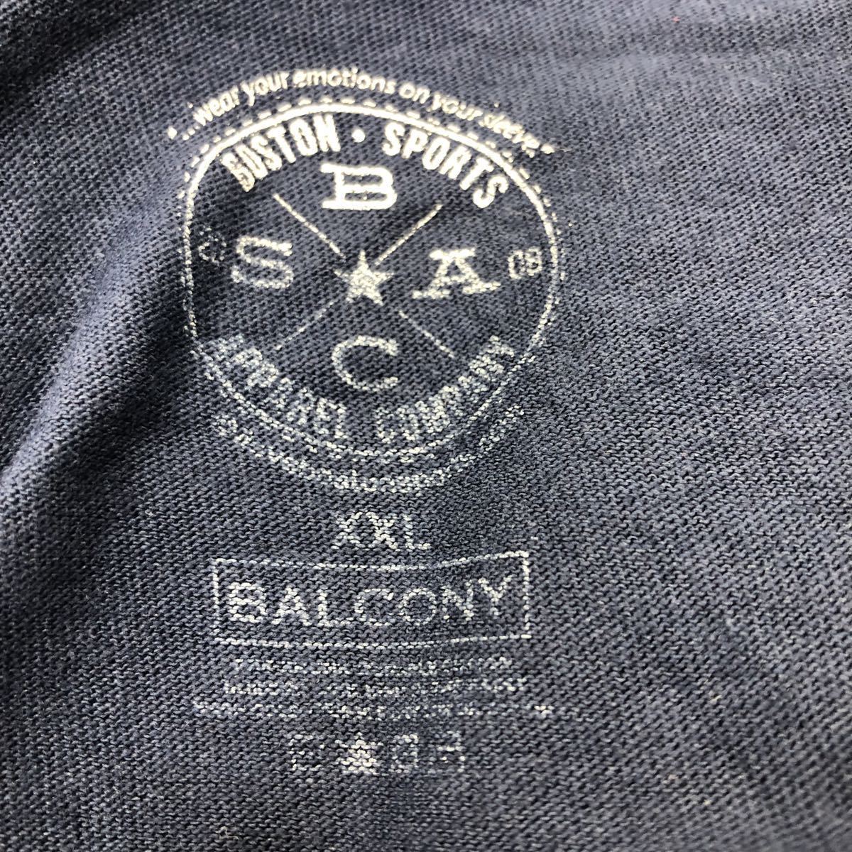 Boston sports 半袖Tシャツ 2XLサイズ レッドソックス ビックサイズ シルクプリント ネイビー Beatles 古着卸 アメリカ仕入 t2206-3409_画像8