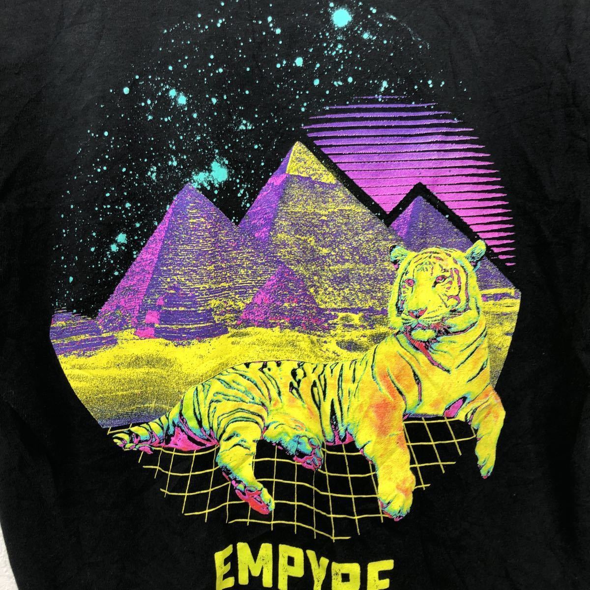 EMPYRE 半袖Tシャツ Mサイズ　ブラック　転写プリント　タイガー　古着卸 アメリカ仕入 t2206-3490_画像9