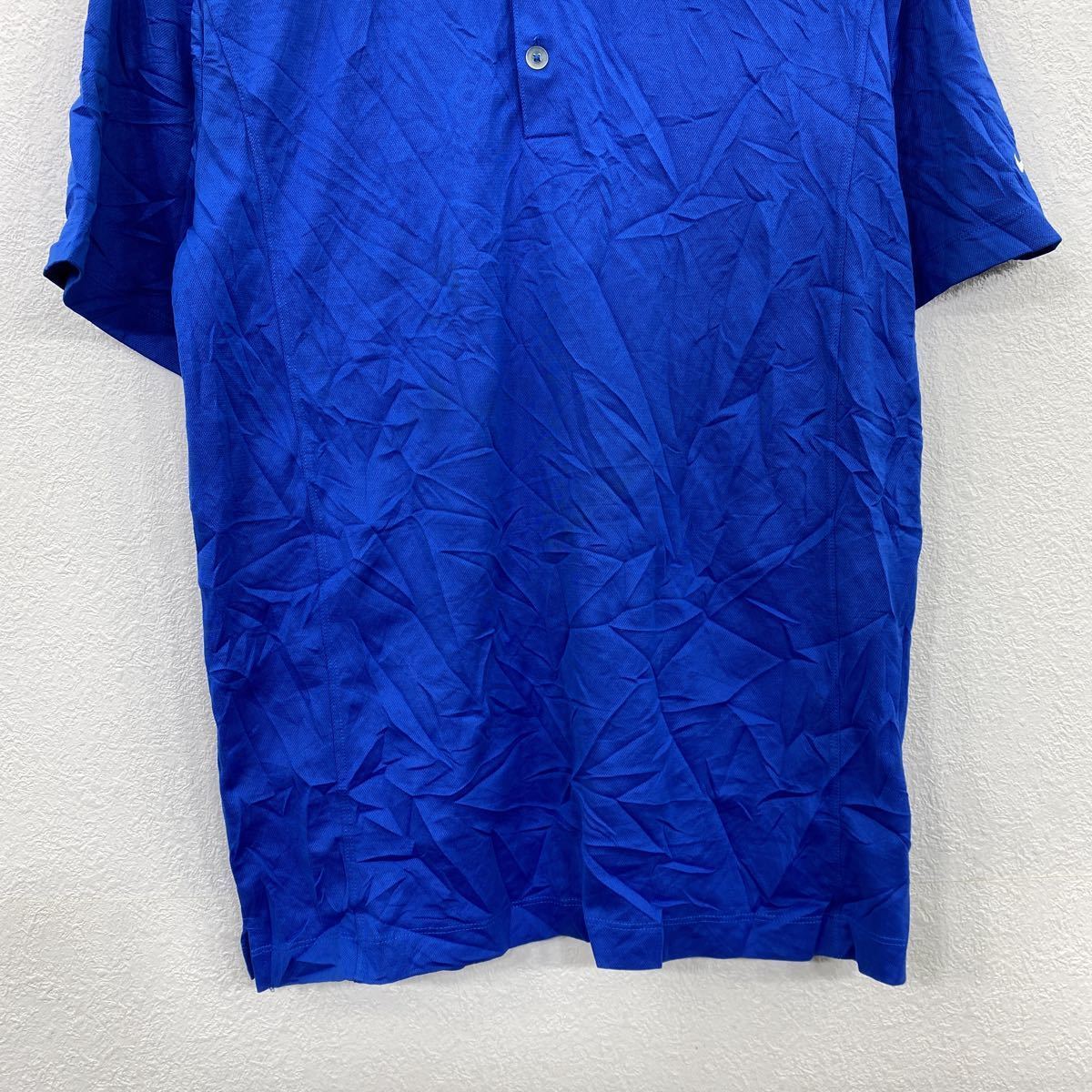 NIKE ポロシャツ Mサイズ ドライフィット ゴルフ 吸汗性 ブルー 古着卸 アメリカ仕入 t2206-3450_画像4