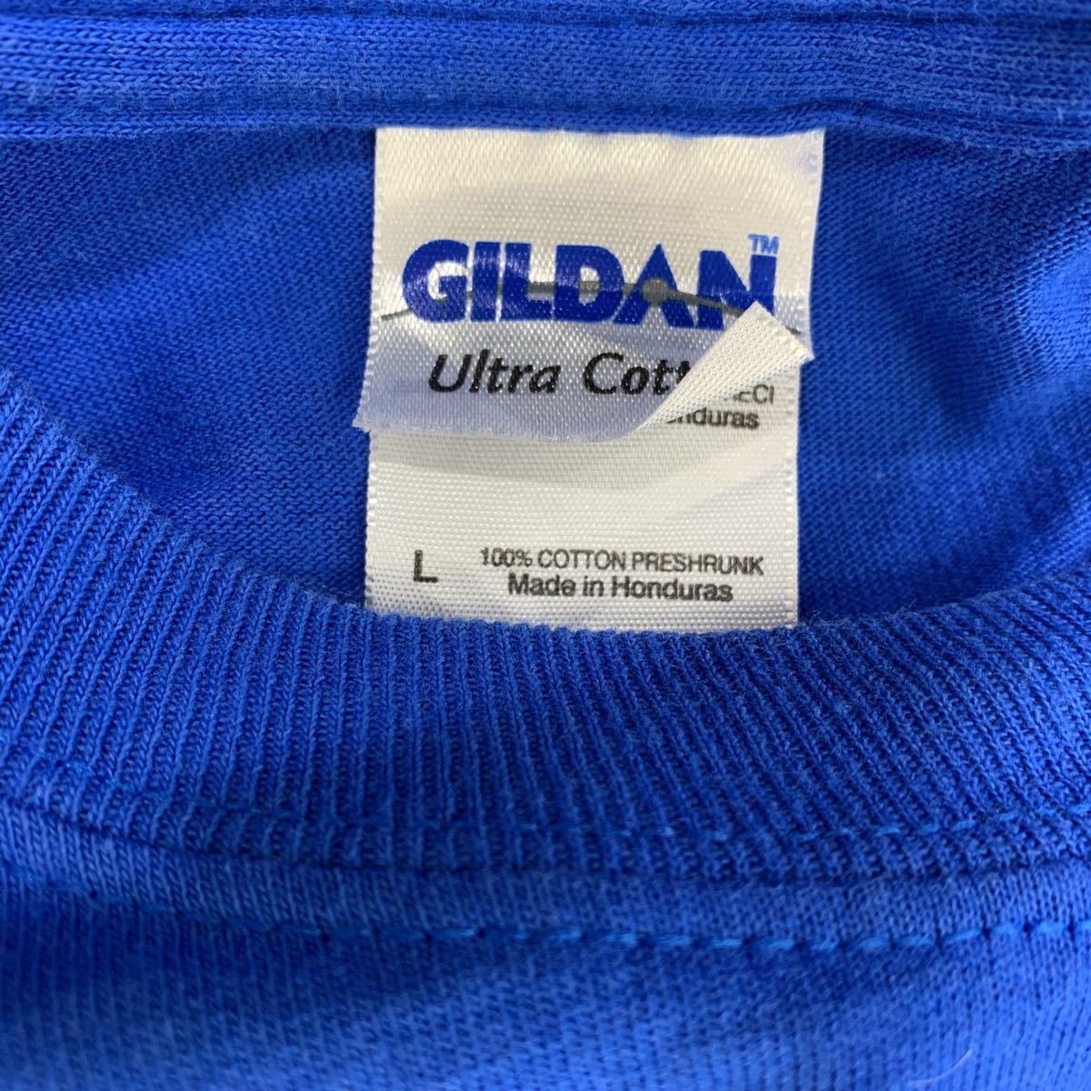 GILDAN 長袖プリントTシャツ Lサイズ ギルダン ブルー 古着卸 アメリカ仕入 t2206-3792_画像9