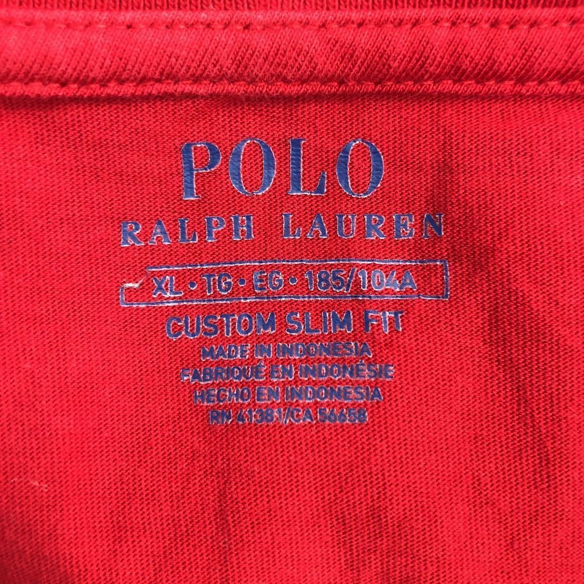 POLO RALPH LAUREN 半袖 ロゴTシャツ XLサイズ ポロラルフローレン レッド 古着卸 アメリカ仕入 t2207-3393_画像9