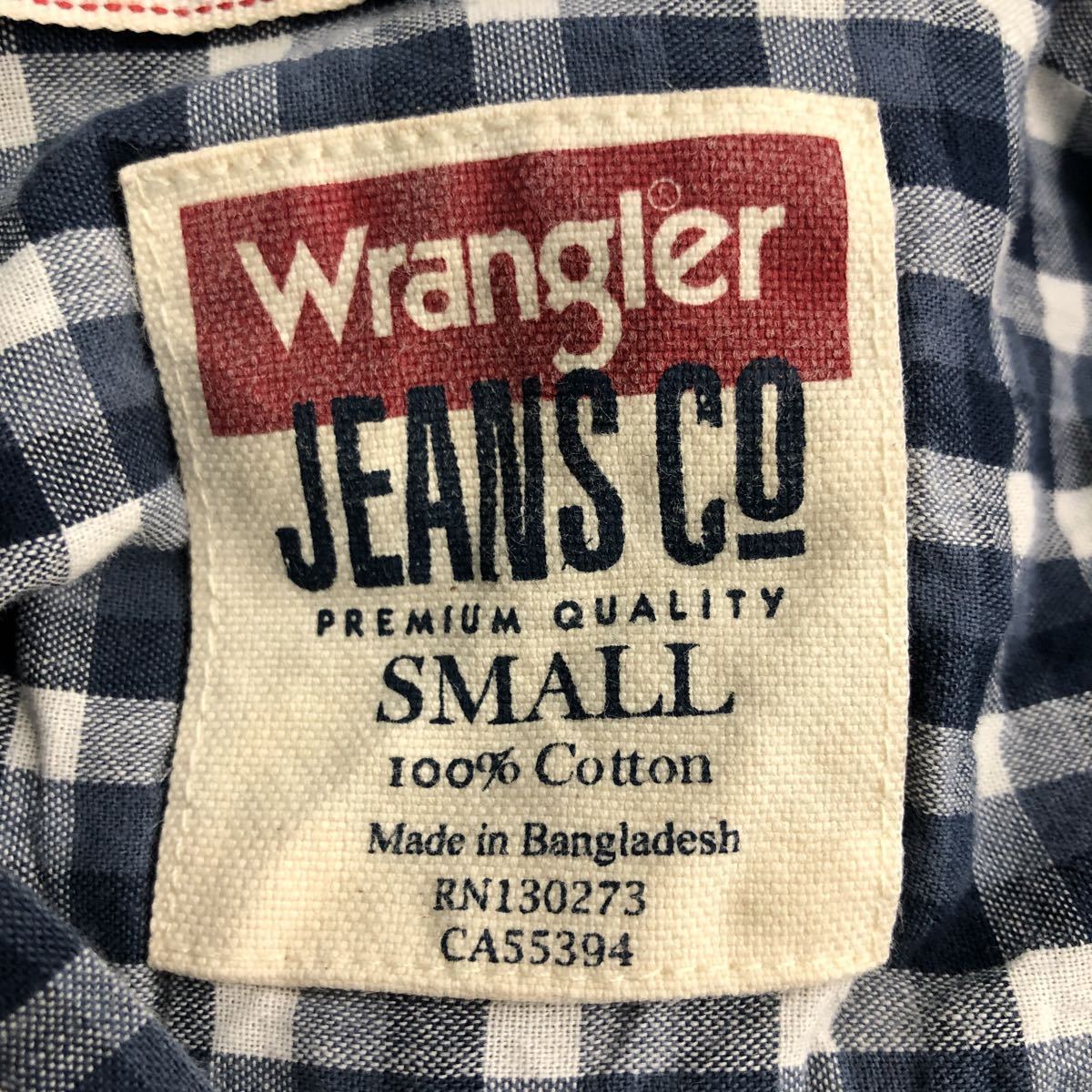 Wrangler JEANS CO 長袖 チェックシャツ Sサイズ ラングラー ネイビー 古着卸 アメリカ仕入 t2207-3363_画像8