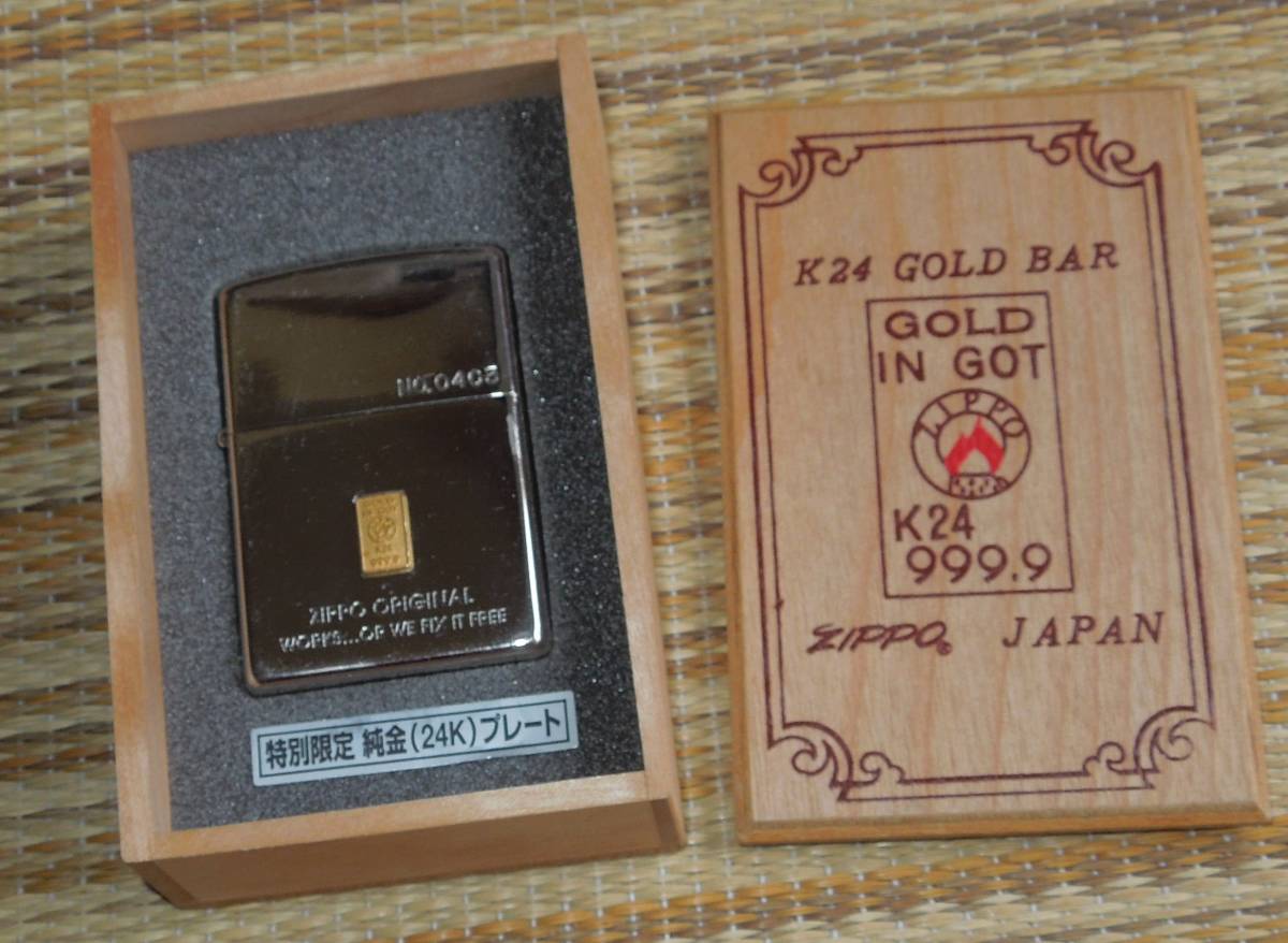 ライター zippo GOLD IN GOT K24 999.9 24金 24K 純金プレート 1999年