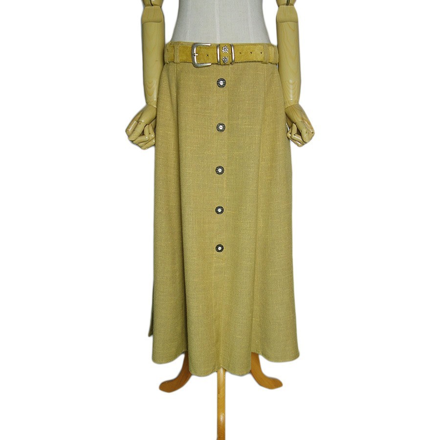 カントリー チロル スカート ベルト付き レディース 大きいサイズ 80.5cm ヨーロッパ 民族衣装 古着_画像1