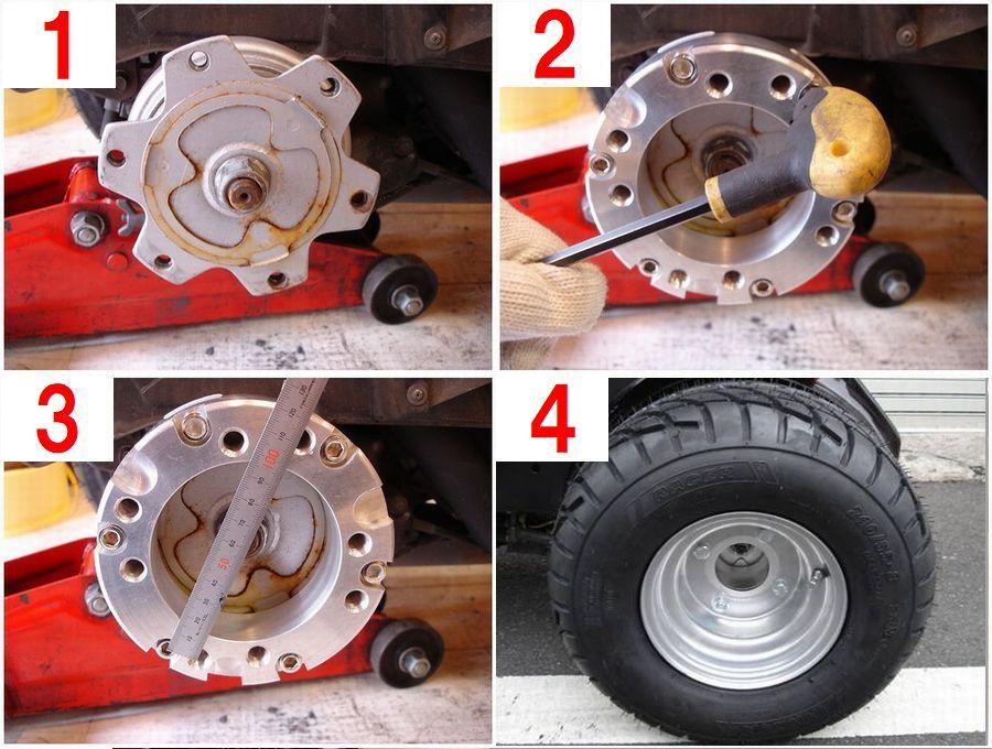 ホンダジャイロ ジャイロキャノピー ジャイロX ジャイロUP ホイールスペーサー100ｍｍ （フラットホイールボルト付き）4穴変換_画像7