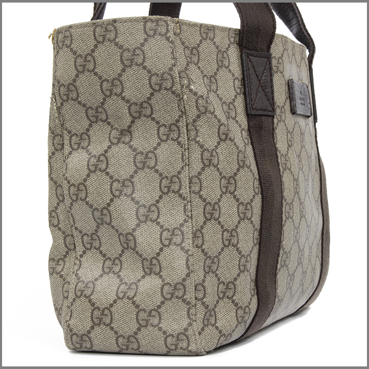 【真贋鑑定済・送料無料】GUCCI/グッチのハンドバッグ・ミニトートバッグ・正規品・GGスプリーム(GGプラス)・レディース・B5対応 4
