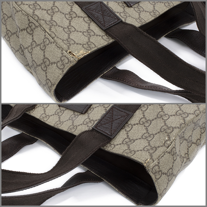 【真贋鑑定済・送料無料】GUCCI/グッチのハンドバッグ・ミニトートバッグ・正規品・GGスプリーム(GGプラス)・レディース・B5対応 9