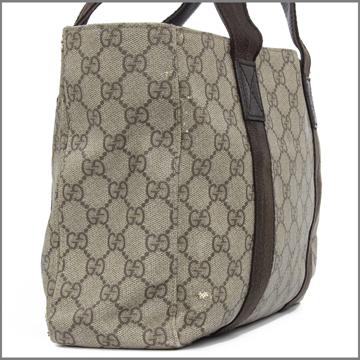 【真贋鑑定済・送料無料】GUCCI/グッチのハンドバッグ・ミニトートバッグ・正規品・GGスプリーム(GGプラス)・レディース・B5対応 5
