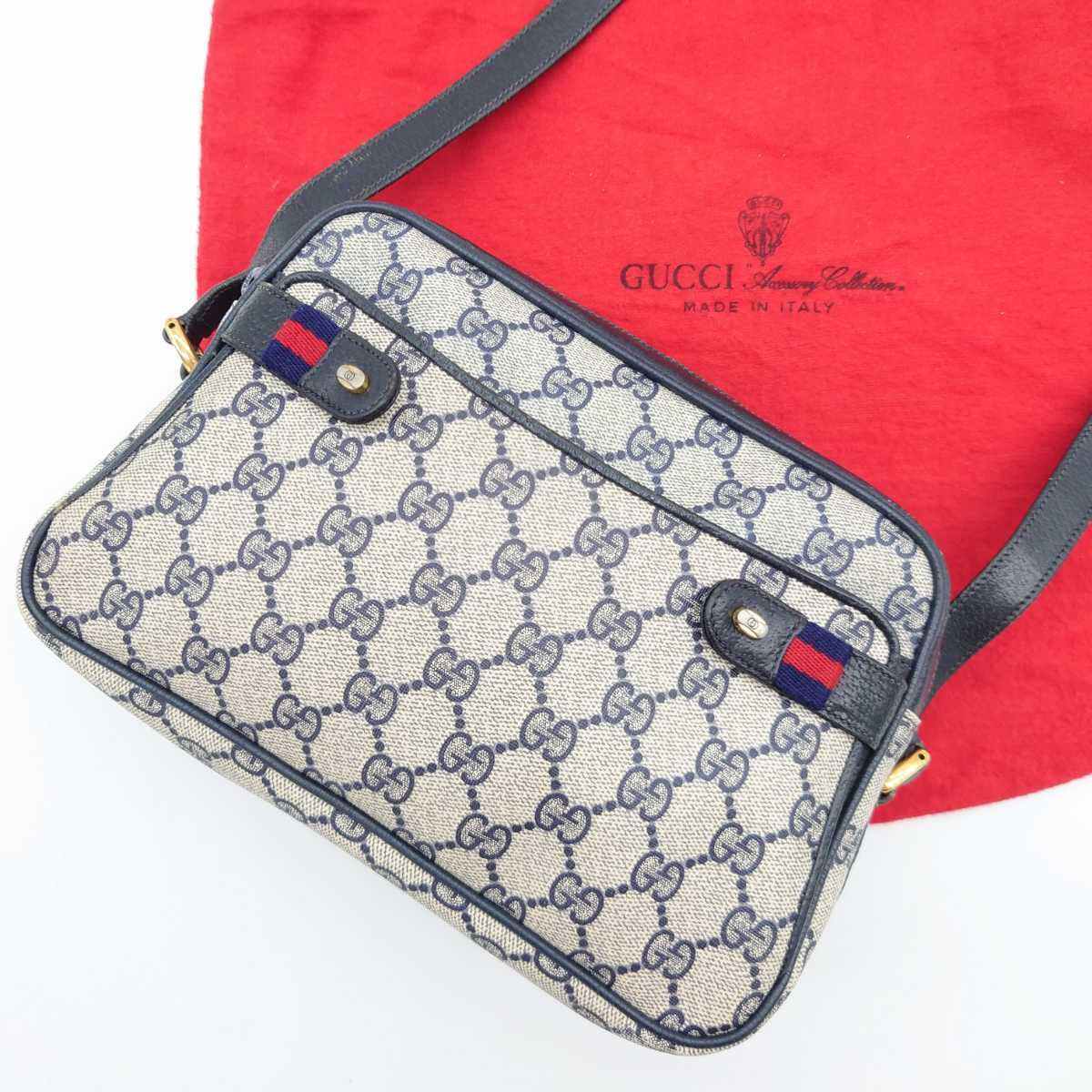 1円 【極美品】 GUCCI グッチ オールドグッチ シェリーライン ロゴ金具