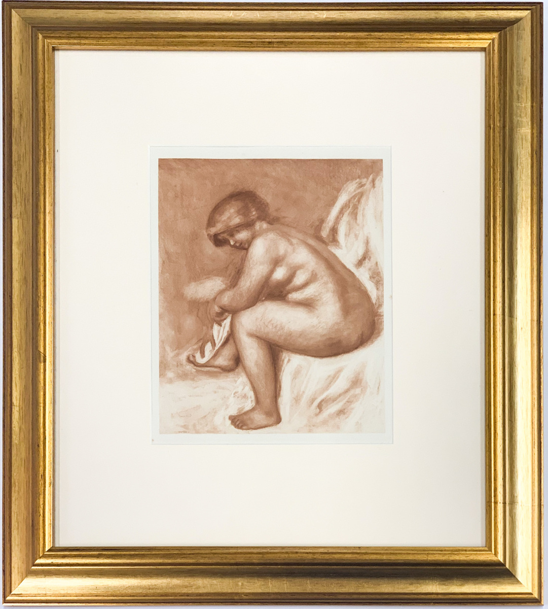 【SHIN】ルノワール「身体を拭く裸婦」銅版画（アルベール・アンドレ『ルノワール デッサン』より）1952年 額装 Pierre-Auguste Renoir