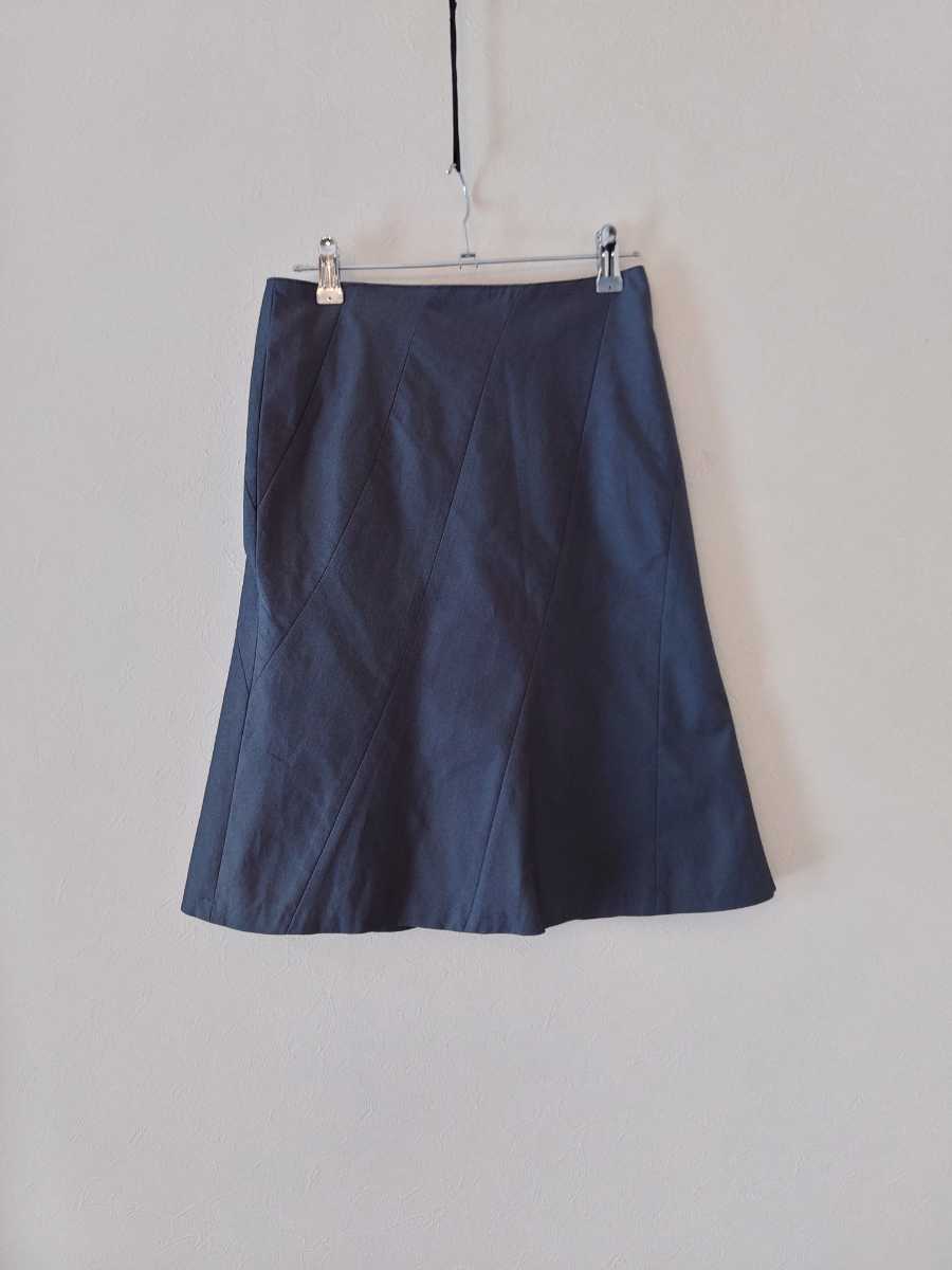 Бесплатная доставка Озок Озона Глянцевая Юбка 36 Размер MIDISKART Средний юбка серая юбка Size M Size Mize