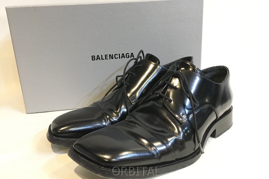 二子玉) BALENCIAGA バレンシアガ スクエアトゥダービーシューズ 革靴