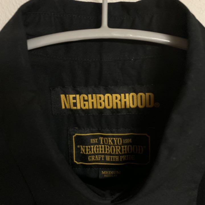 NEIGHBORHOOD クラシック ワークシャツ ロゴ デザイン 黒 美品