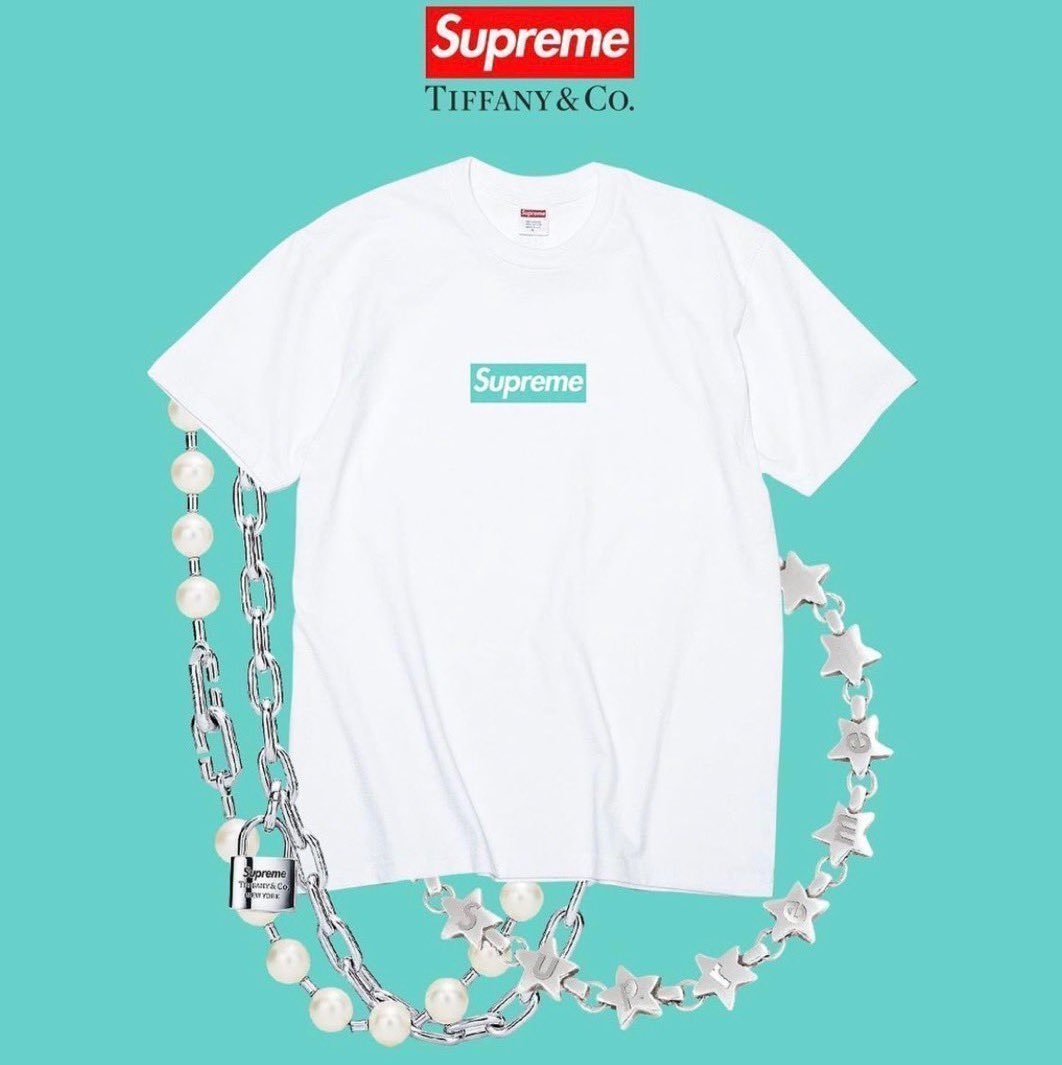 2021年激安 S Supreme×TiffanyボックスロゴTシャツ オンラインストア販売済み supreme Tiffany ボックスロゴ